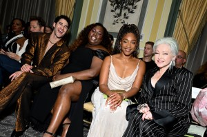 Darren Criss, Alex Newell, Tiffany Haddish and Cyndi Lauper at the Christian Siriano Spring 2025 ready-to-wear show.