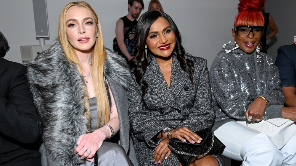 Lindsay Lohan, Mindy Kaling and Mary J. Blige at the Michael Kors Spring 2025 Ready-to-Wear show