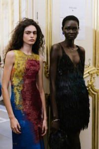 Backstage at Gabriela Hearst Spring 2025 Ready-to-Wear Collection at Paris Fashion Week