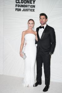Emily Blunt, John Krasinski at The Albies, Clooney Foundation for Justice - Arrivals on September 26, 2024 in New York, New York.