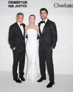 George Clooney, Emily Blunt, John Krasinski at The Albies, Clooney Foundation for Justice - Arrivals on September 26, 2024 in New York, New York.