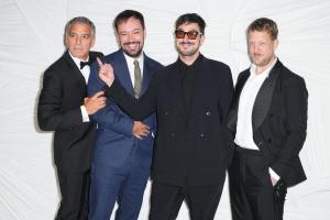 George Clooney, Ben Lovett, Marcus Mumford, Ted Dwane at The Albies, Clooney Foundation for Justice - Arrivals on September 26, 2024 in New York, New York.