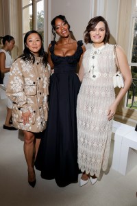 Stephanie Hsu, Aja Naomi King and Nava Mau at the Giambattista Valli Spring 2025 ready-to-wear show