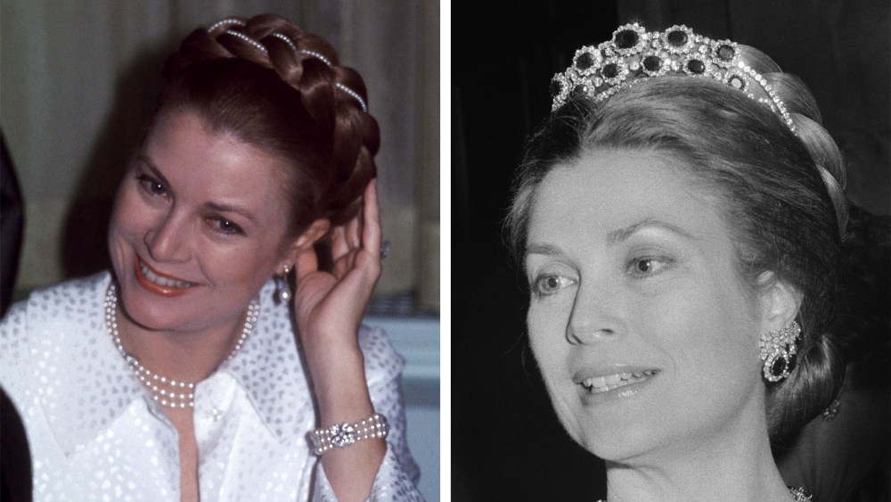 grace kelly jewelry, tiara ruby and diamonds, battle of versailles fashion show, La Princesse Grace de Monaco lors d'un gala organis√© par les Rothschild √† Versailles le 28 novembre 1973, France. (Photo by Daniel SIMON/Gamma-Rapho via Getty Images), American actress and Princess of Monaco Grace Kelly attends the Trinity Mission Benefit Gala at the Waldorf Hotel in New York, 1977, jewelry, tiaras