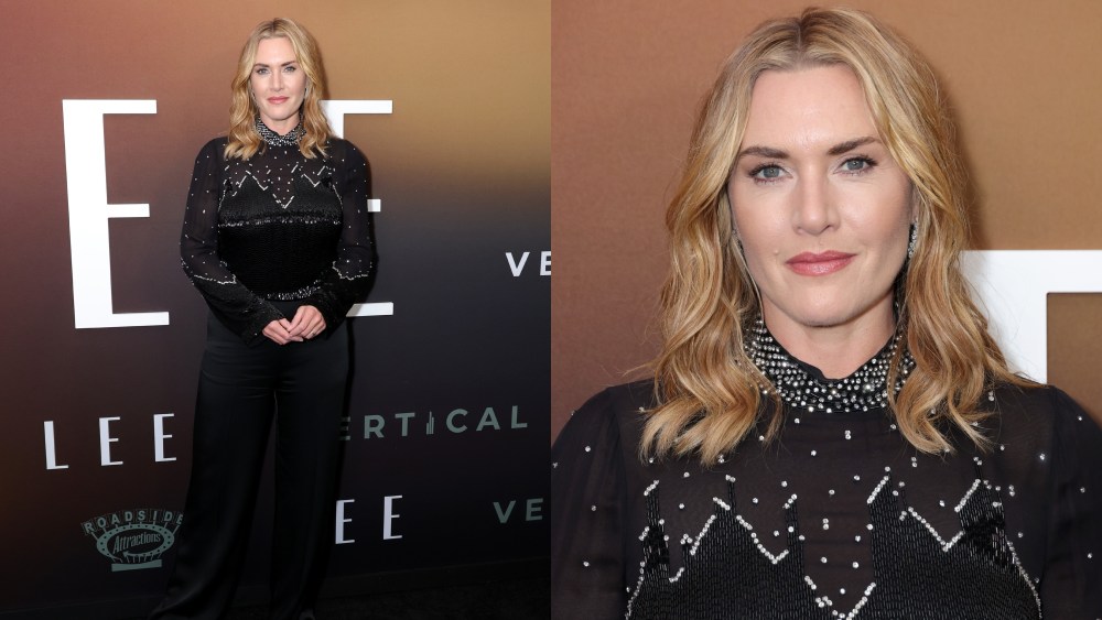 Kate Winslet, Lee movie, Jenny Packham dress, New York City, red carpet premiere.
