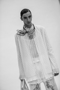 Backstage at the Palomo Spain spring 2025 ready-to-wear show at New York Fashion Week.