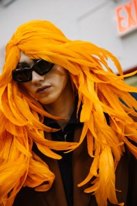 Backstage at the Palomo Spain spring 2025 ready-to-wear show at New York Fashion Week.