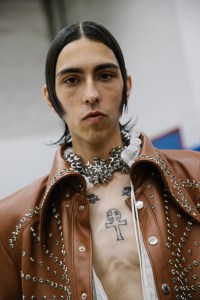 Backstage at the Palomo Spain spring 2025 ready-to-wear show at New York Fashion Week.