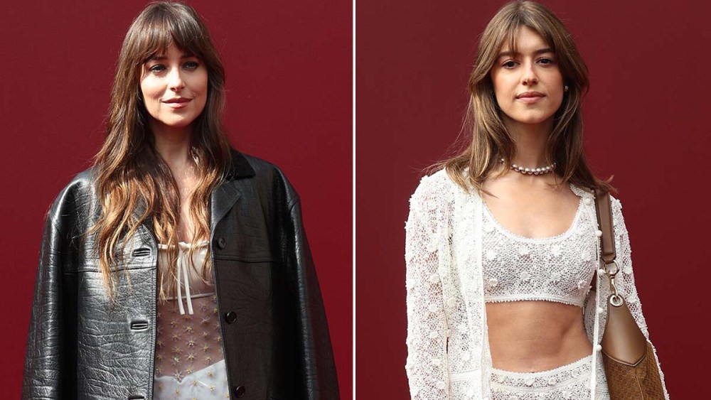 Dakota Johnson, Daisy Edgar-Jones, Gucci Spring 2025, sheer trend, sheer style, Milan Fashion Week