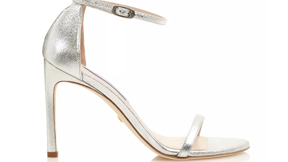 Stuart Weitzman Nudist sandal in silver leather