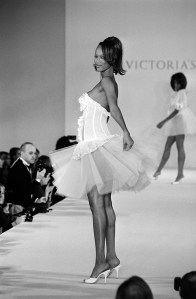 Tyra Banks models lingerie during the spring 1996 Victoria's Secret runway show at the Plaza Hotel in New York City on February 6, 1996.