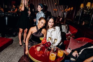 Amandla Stenberg and Isabel Tan at the Veronica Beard NYFW Party held at The Nines during New York Ready to Wear Fashion Week on September 5, 2024 in New York, New York.