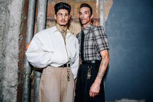 Backstage at the Willy Chavarria Spring 2025 ready-to-wear show at New York Fashion Week.