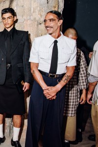 Backstage at the Willy Chavarria Spring 2025 ready-to-wear show at New York Fashion Week.