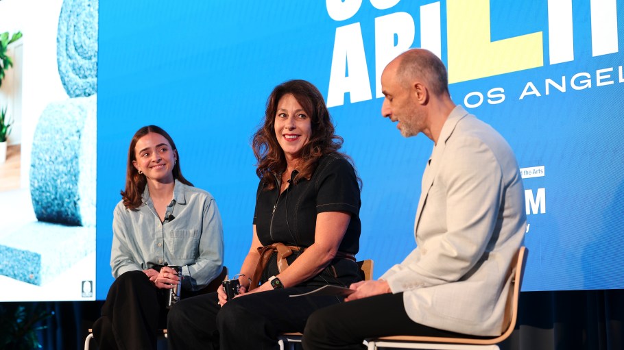 From left, Anna Copilevitz and Kim Kitchings with Peter Sadera.