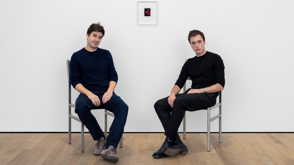 Thibault Geffrin, a senior director at Almine Rech and Marco Capaldo, 16Arlington's creative director.