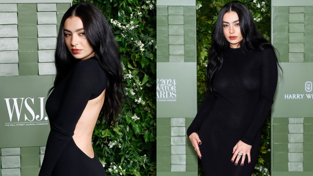 Charli XCX attends the 2024 WSJ Innovator Awards on Oct. 29 in New York, red carpet, Saint Laurent, backless dress