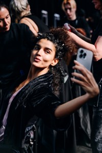 Jessie Aina backstage at the Victoria Secret Fashion Show