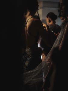 Backstage at the Giorgio Armani Spring 2025 ready-to-wear show