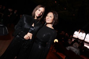 Charlotte Groenveld and Alina Cho at the Giorgio Armani Spring 2025 Ready-to-Wear show