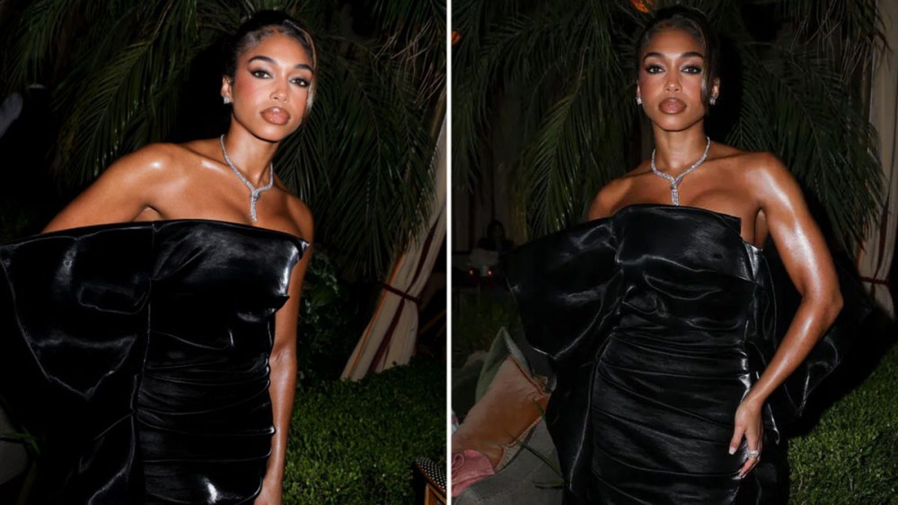 Lori Harvey in Sportmax ruched dress at the Chateau Marmont for the WIF Max Mara Face of the Future Cocktail Party.