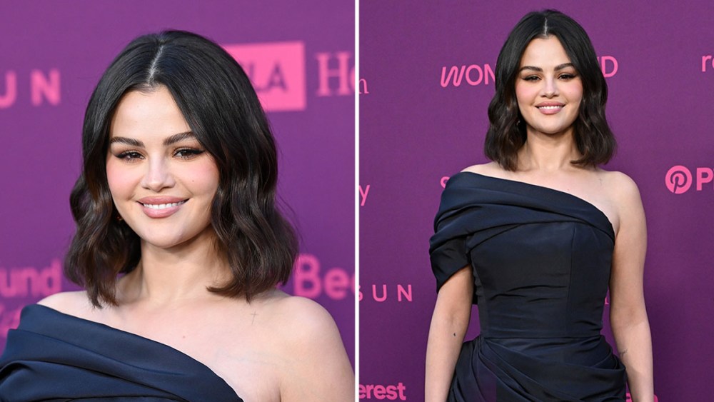 Selena Gomez at Selena Gomez's 2nd Annual Rare Impact Fund Benefit in Oscar de la Renta cocktail dress at nya studios West on October 24, 2024 in Los Angeles, California.
