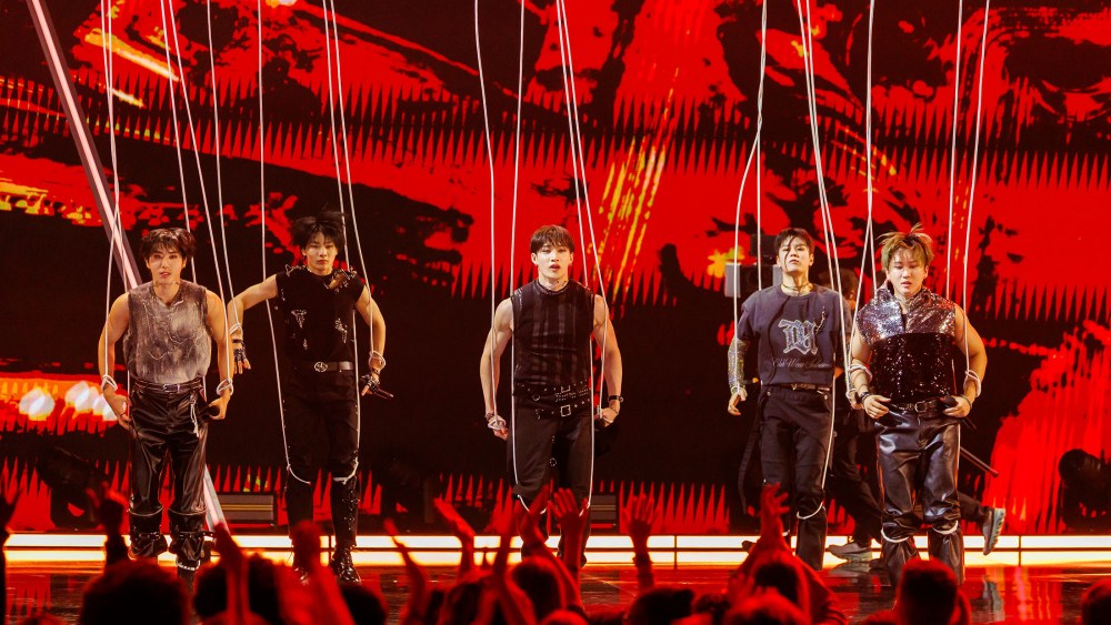 nsync, Stray Kids perform in this image released on October 6, 2024, at American Music Awards 50th Anniversary Special in Los Angeles, California.