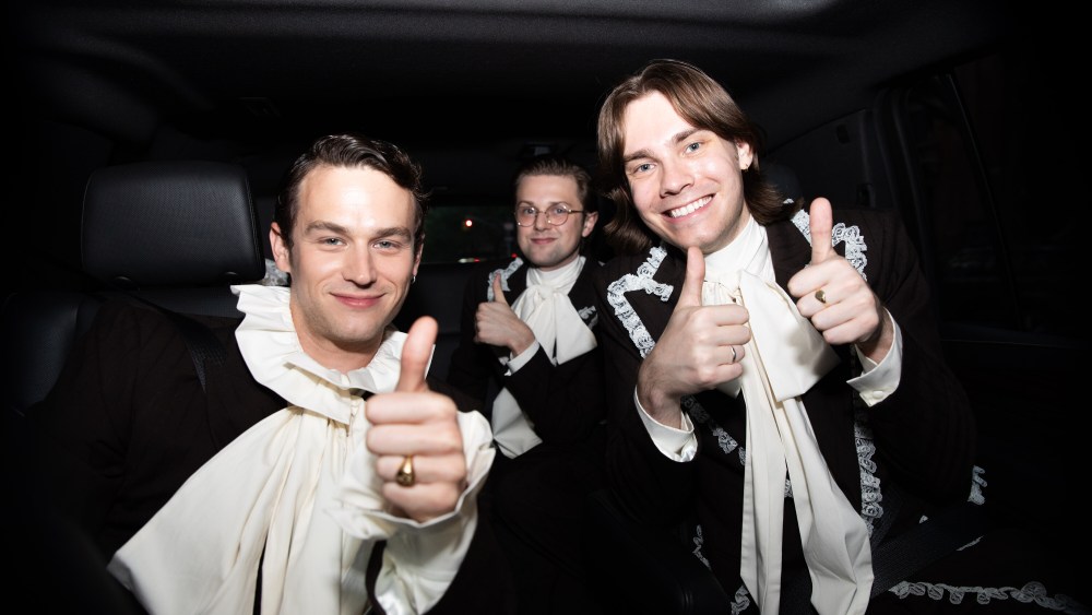 Brandon Flynn, Tanner Richie and Fletcher Kasell en route to the CFDAs.