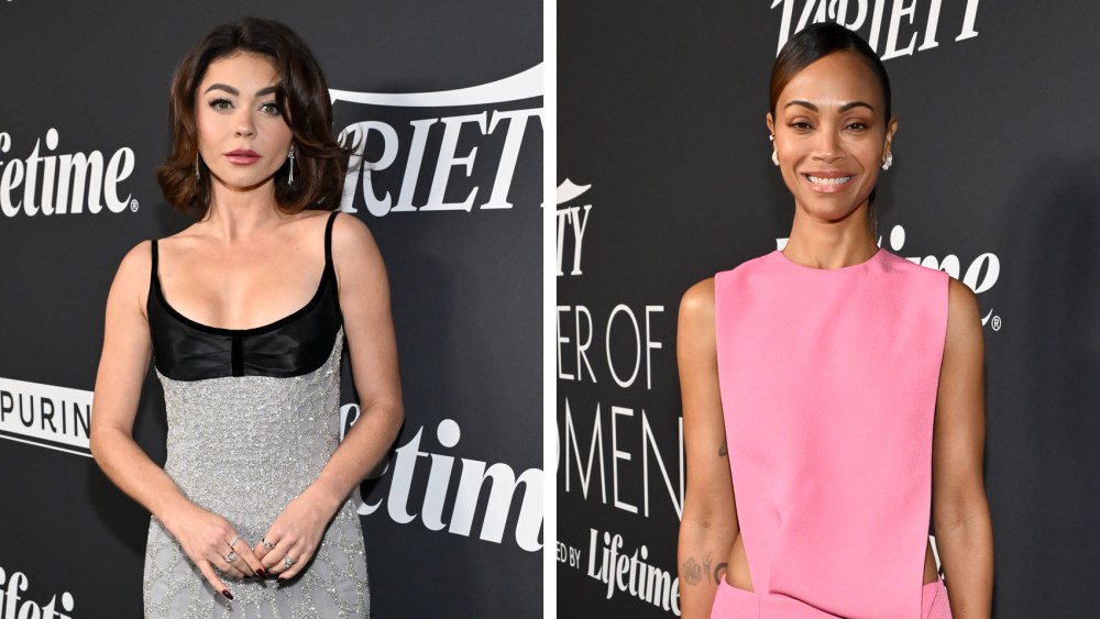 Zoe Saldana at Variety Power of Women Los Angeles at Mother Wolf on October 24, 2024 in Los Angeles, California, sarah hyland
