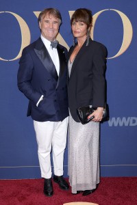 NEW YORK, NEW YORK - OCTOBER 29: Brunello Cucinelli and Helena Christensen attend the 2024 WWD Honors at Cipriani South Street on October 29, 2024 in New York City.  (Photo by Michael Loccisano/WWD via Getty Images)