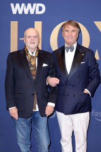 NEW YORK, NEW YORK - OCTOBER 29: Millard Drexler andBrunello Cucinelli attend the 2024 WWD Honors at Cipriani South Street on October 29, 2024 in New York City.  (Photo by Michael Loccisano/WWD via Getty Images)