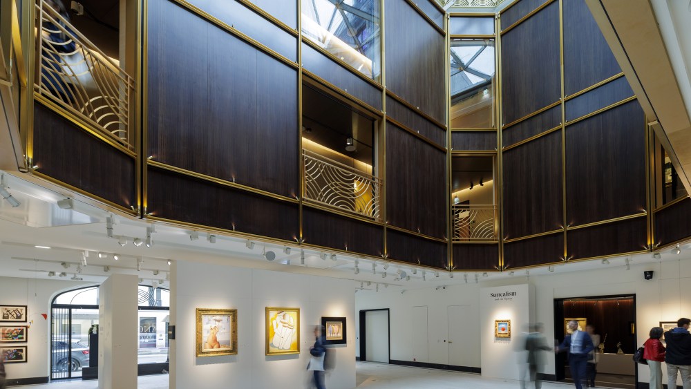 Visible from the street, Sotheby's Paris' 200-seat auction room is also a multipurpose space bathed in natural light.