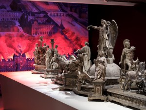 Inside the "Christofle, une brillante histoire" exhibition at the Musée des Arts Décoratifs.