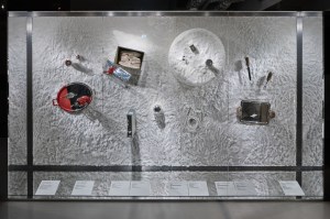 Inside the "Christofle, une brillante histoire" exhibition at the Musée des Arts Décoratifs.