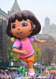 NEW YORK, NEW YORK - NOVEMBER 28:  Dora and Dora's Fantastical Rainforest made by Dora-Nickelodeon as seen during 98th Macy's Thanksgiving Day Parade on November 28, 2024 in New York City. (Photo by Eugene Gologursky/Getty Images for Macy's)