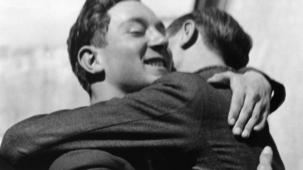 People, Emotions: men hugging