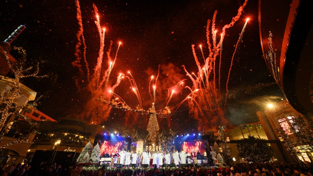 The scene at the Christmas at The Grove 23rd Annual Tree Lighting Celebration.