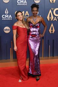 Katie Austin, Roshumba Williams at The 58th Annual CMA Awards at Bridgestone Arena on November 20, 2024 in Nashville, Tennessee.