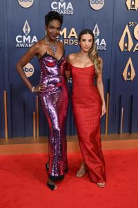 Roshumba Williams, Katie Austin at The 58th Annual CMA Awards at Bridgestone Arena on November 20, 2024 in Nashville, Tennessee.