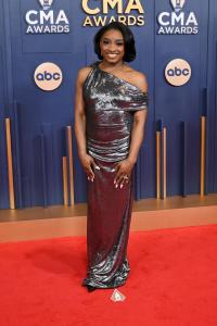 Simone Biles at The 58th Annual CMA Awards at Bridgestone Arena on November 20, 2024 in Nashville, Tennessee.