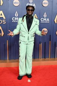 Shaboozey at The 58th Annual CMA Awards at Bridgestone Arena on November 20, 2024 in Nashville, Tennessee.