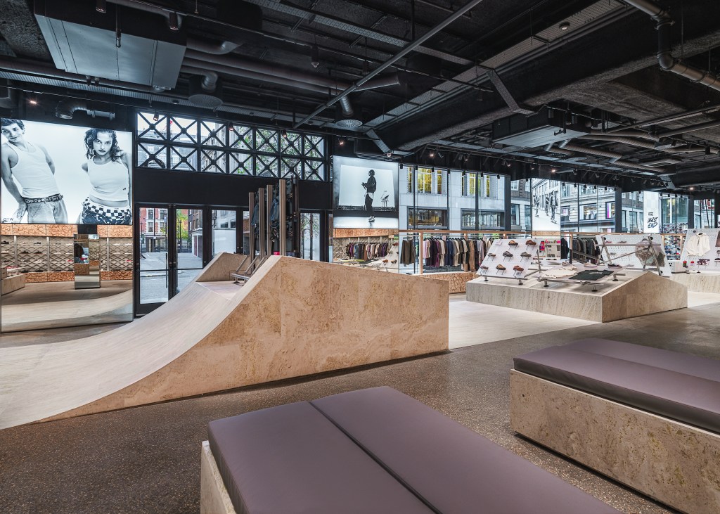 Inside the Vans store on Oxford Street.
