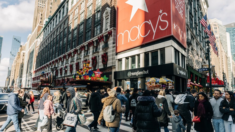 Black Friday shopping by Macy's Herald Square.