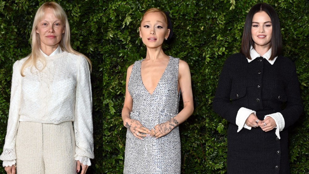 Pamela Anderson, Ariana Grande and Selena Gomez attend the Academy women's luncheon presented by Chanel on Dec. 10 in Los Angeles.