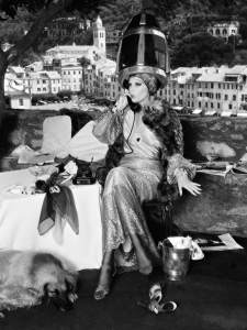 Gian Paolo Barbieri's most iconic photographs: Susan Robinson in Walter Albini, Portofino, 1972.