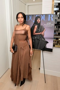NEW YORK, NEW YORK - DECEMBER 17: Kerry Washington attends the DuJour Media's Jason Binn celebrates winter cover star Kerry Washington, star of "The Six Triple Eight" at Gramercy Starck on December 17, 2024 in New York City. (Photo by Eugene Gologursky/Getty Images for DuJour Media)