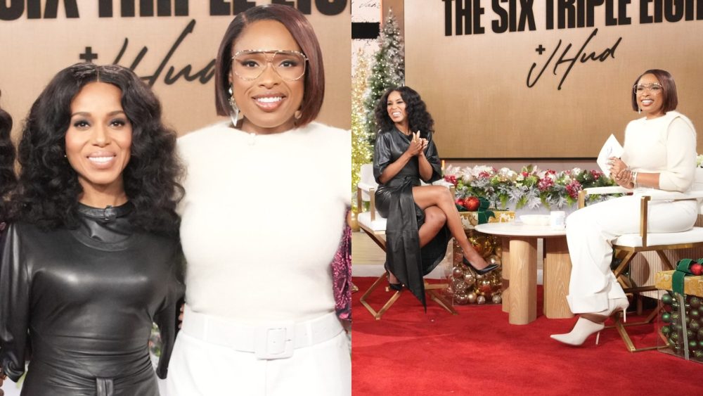 Kerry Washington on "The Jennifer Hudson Show" airing Dec. 19, Balmain, leather, little black dress