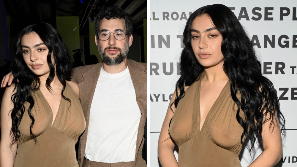charli xcx wears sheer saint laurent dress, Charli xcx and Jack Antonoff,  at the Variety Hitmakers Brunch held at nya West on December 07, 2024 in Los Angeles, California.