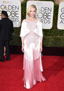Cate Blanchett  in Givenchy attends the 73rd Annual Golden Globe Awards held at The Beverly Hilton Hotel on January 10, 2016.