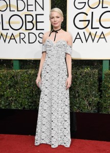 Michelle Williams in Louis Vuitton attends the 74th Annual Golden Globe Awards at The Beverly Hilton Hotel on January 8, 2017.